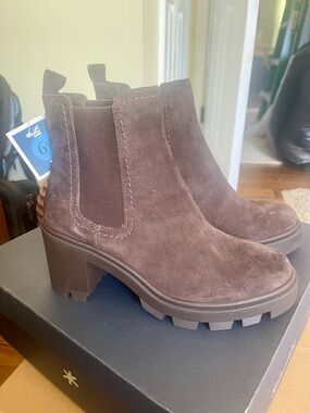 Splendid Brown Suede Chelsea Lug Booties